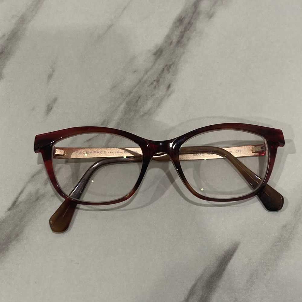 Tortoise Cat-Eye Eyeglass Frames - Burgundy Brown